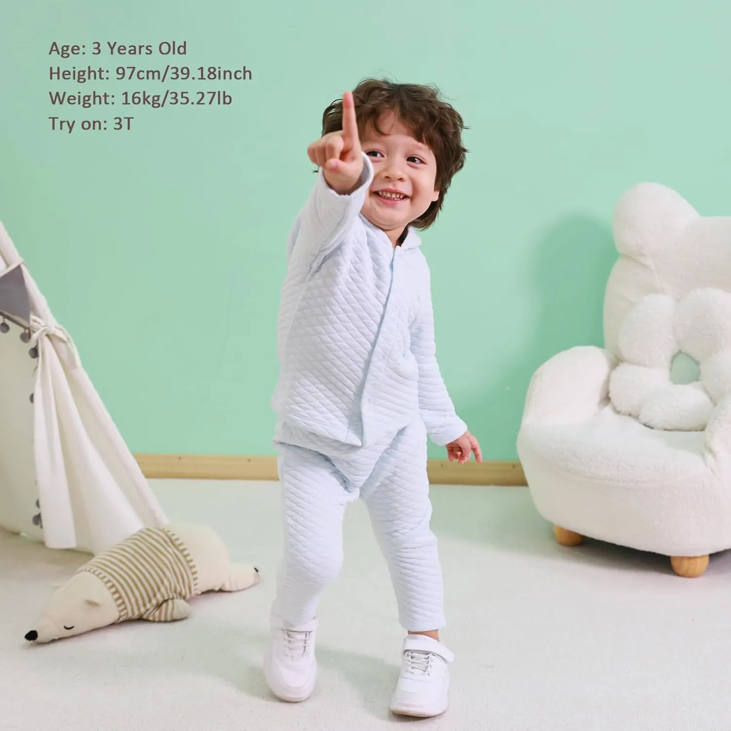100% Cotton Baby Fall Hoodies Jacket, Comfortable Soft and Warm Baby Spring Jacket,0-24Months Solid-Coloured Coat