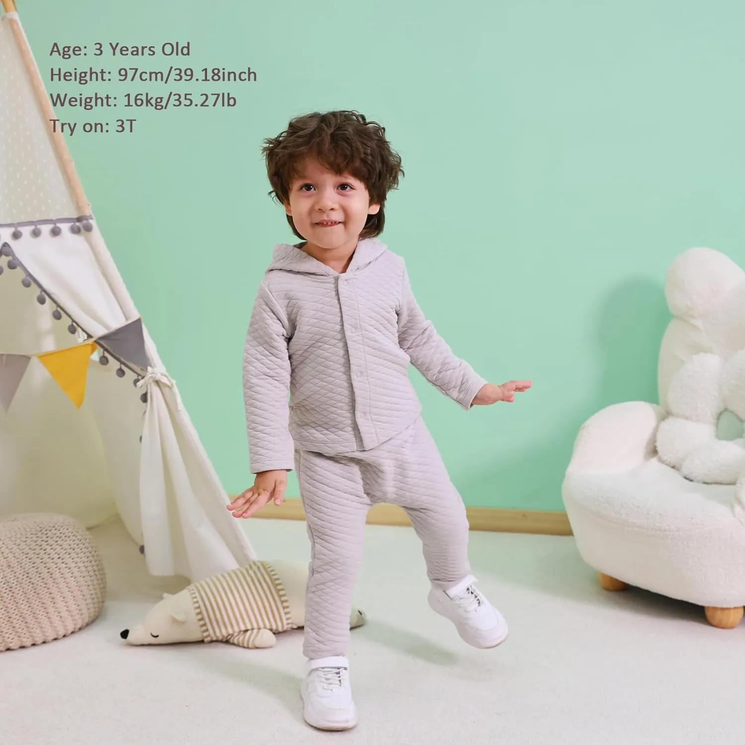 100% Cotton Baby Fall Hoodies Jacket, Comfortable Soft and Warm Baby Spring Jacket,0-24Months Solid-Coloured Coat