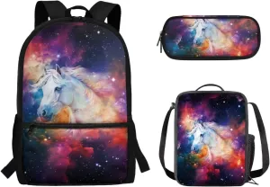 17 Inch Backpack School Laptop Bag Bookbag for Women Teens Students Office Picnic Travel Comfortable Unfading Large Capacity Adjustable Color Horse