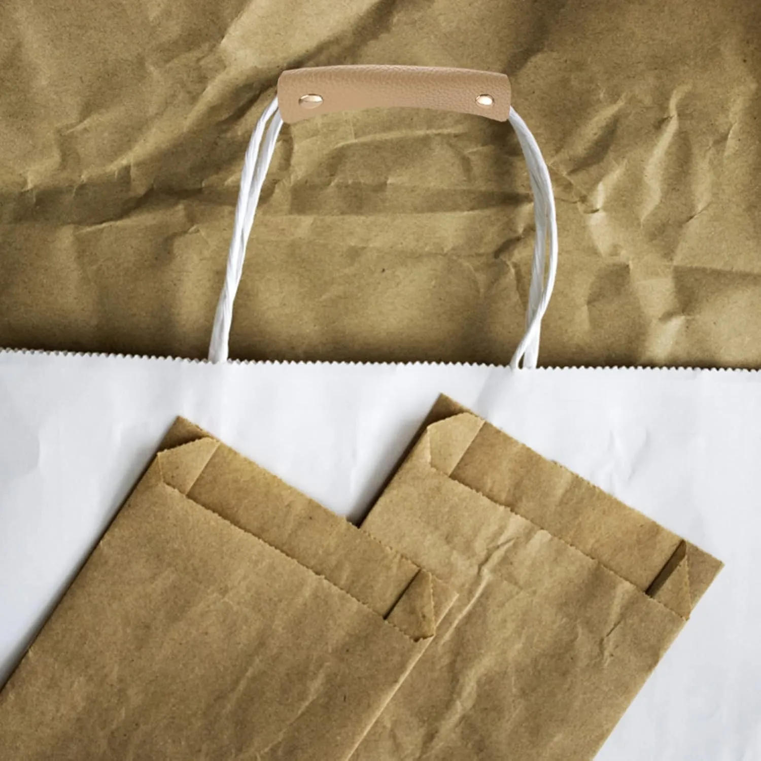 2 Pcs PU Leather Bag Handle Cover Comfortable Grocery Bag Hand Protector Soft Durable Design Easy to Use Resilient for Market Trips