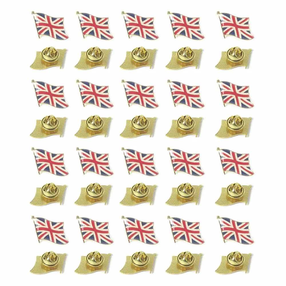 20 Pc UK British Flag Lapel Pin Great Britain England Pinback Hat National Badge