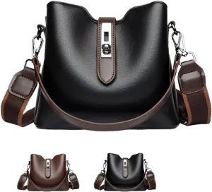 2025 Three Straps Bucket Bag for Women, Stylish Vintage Tote Bag with Generous Capacity and Sophisticated Solid Color Design