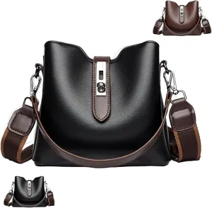 2025 Three Straps Bucket Bag for Women,Fashion Versatile Crossbody Bag, Sophisticated Solid Color Design