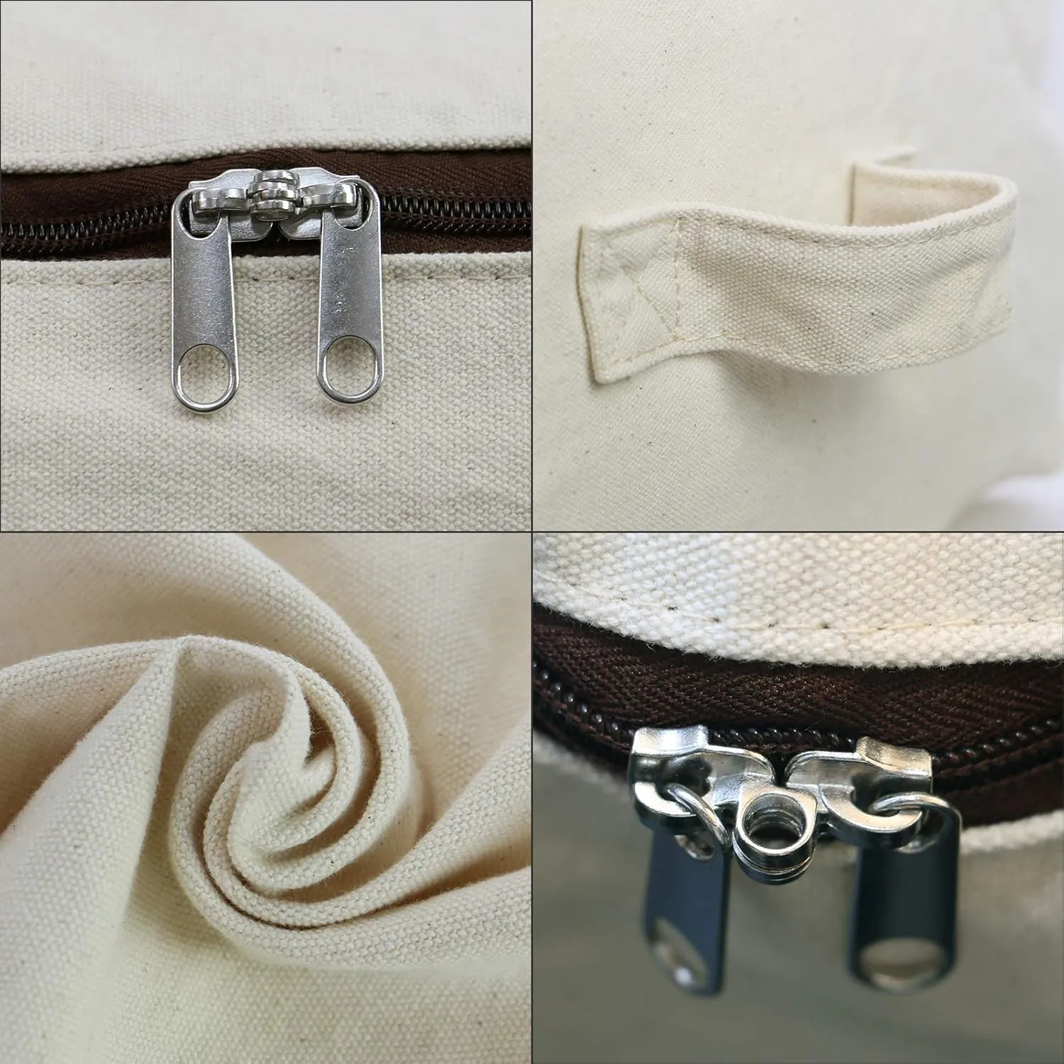 2PCS Canvas Storage Bag, 12OZ Thick Soft Breathable Closet Organizer for Beddings, Comforters, Pillows, Blankets, Clothes, 25.618.58.7inch, Beige