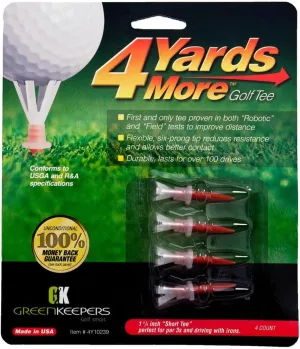 4 Yards More Golf Tees - 1 3/4" Short Tee (4 Red Tees)