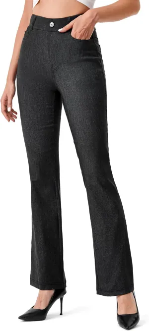 AFITNE Womens High Waisted Stretchy Pull On Flare Jeans Trendy Fashion Cute Bootcut Denim Like Jeggings