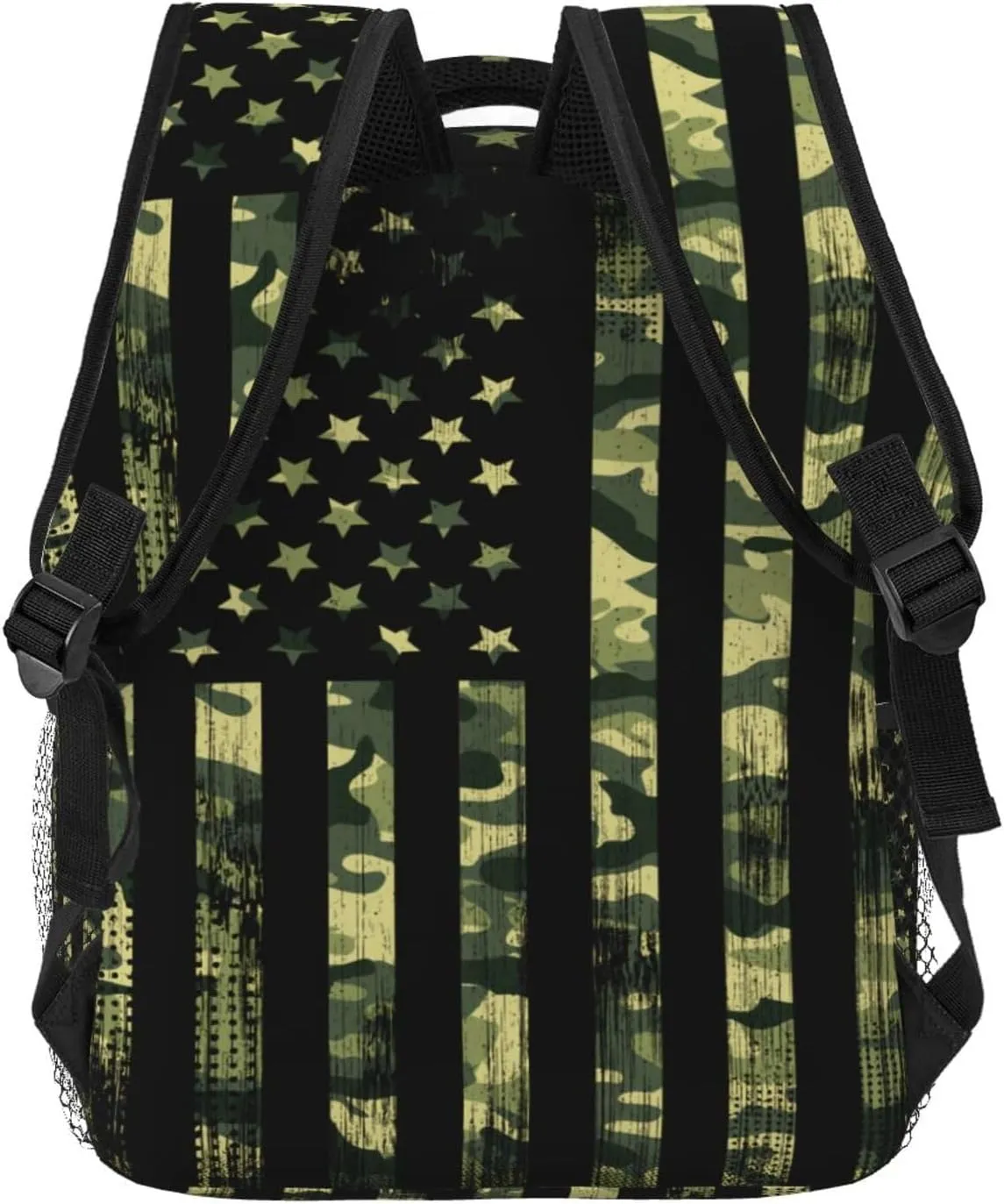American Flag Camouflage Backpack Casual Laptop Backpack Double Shoulder Bag Lightweight Backpack For Women Men Travel