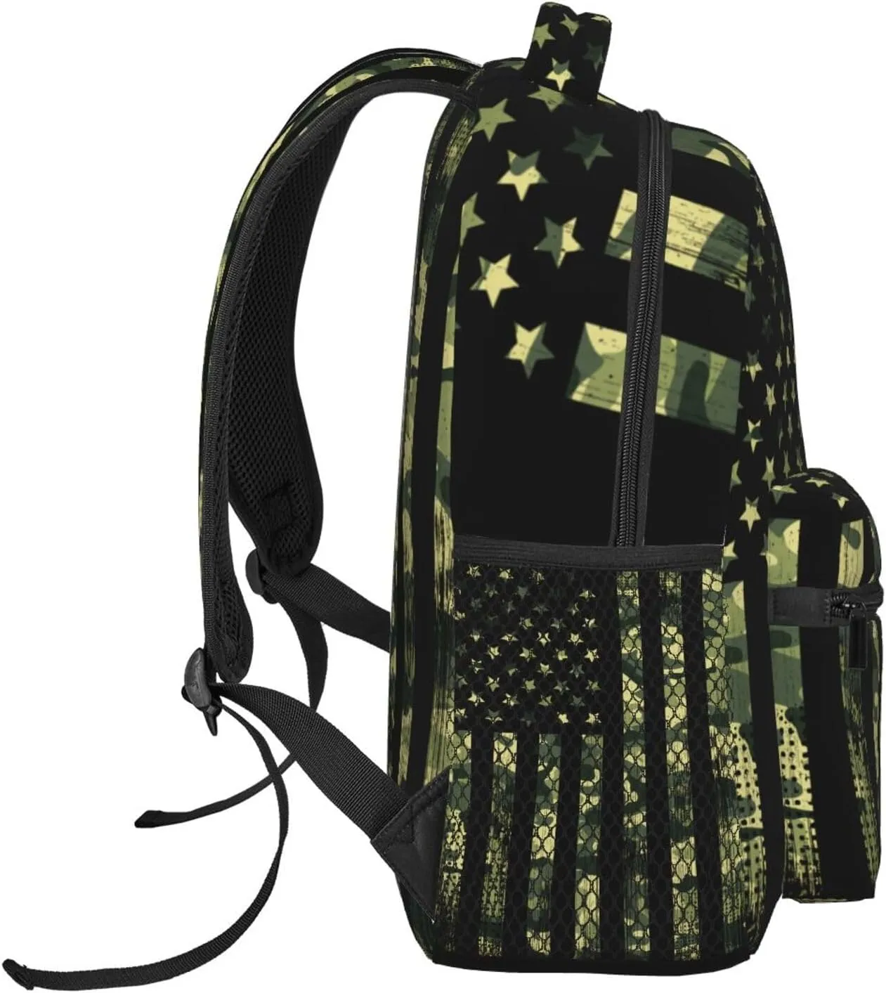 American Flag Camouflage Backpack Casual Laptop Backpack Double Shoulder Bag Lightweight Backpack For Women Men Travel