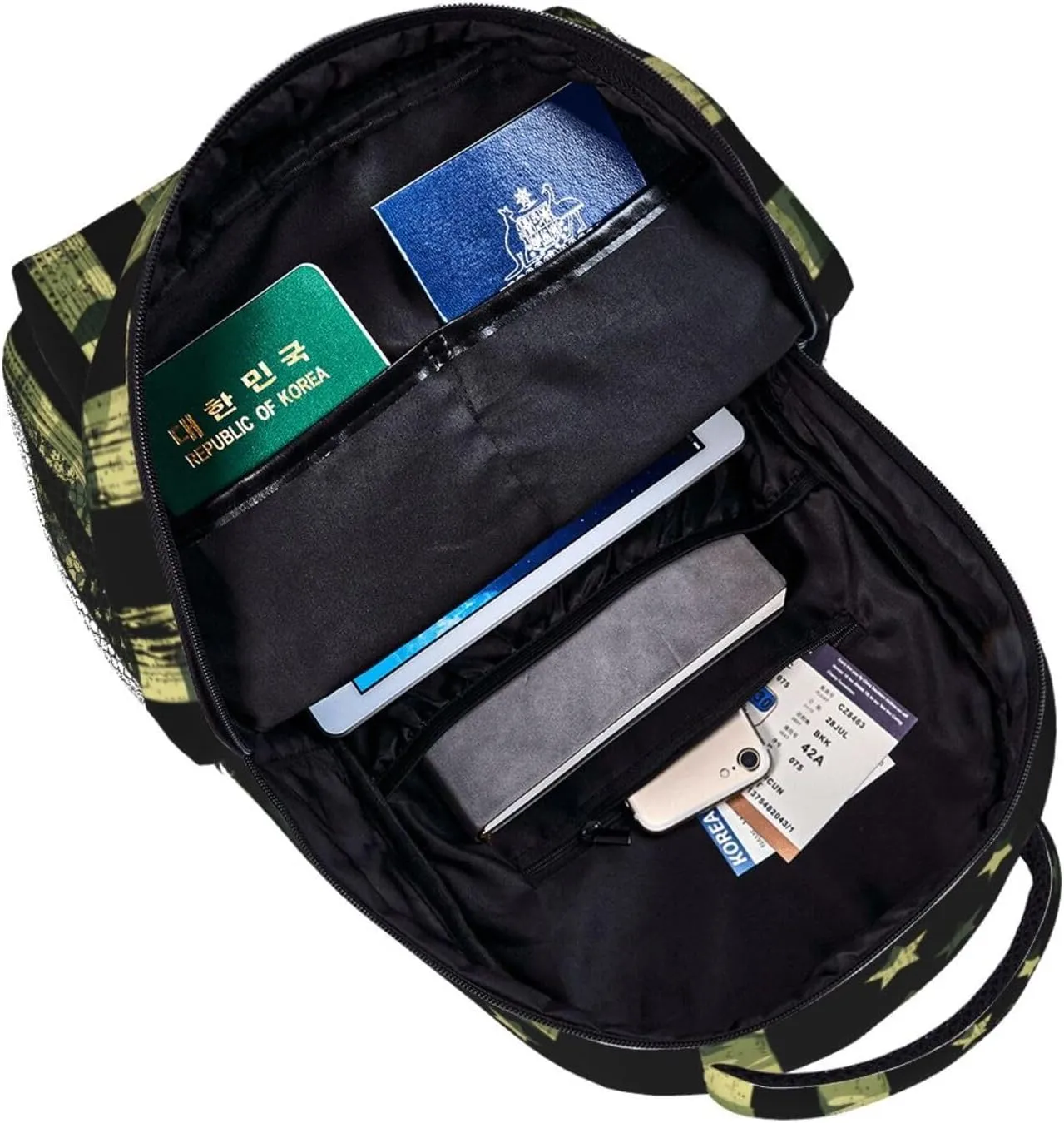 American Flag Camouflage Backpack Casual Laptop Backpack Double Shoulder Bag Lightweight Backpack For Women Men Travel