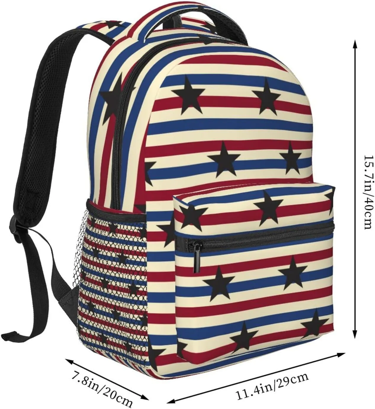 American Flag Stars Backpack Casual Laptop Backpack Double Shoulder Bag Lightweight Backpack For Women Men Travel