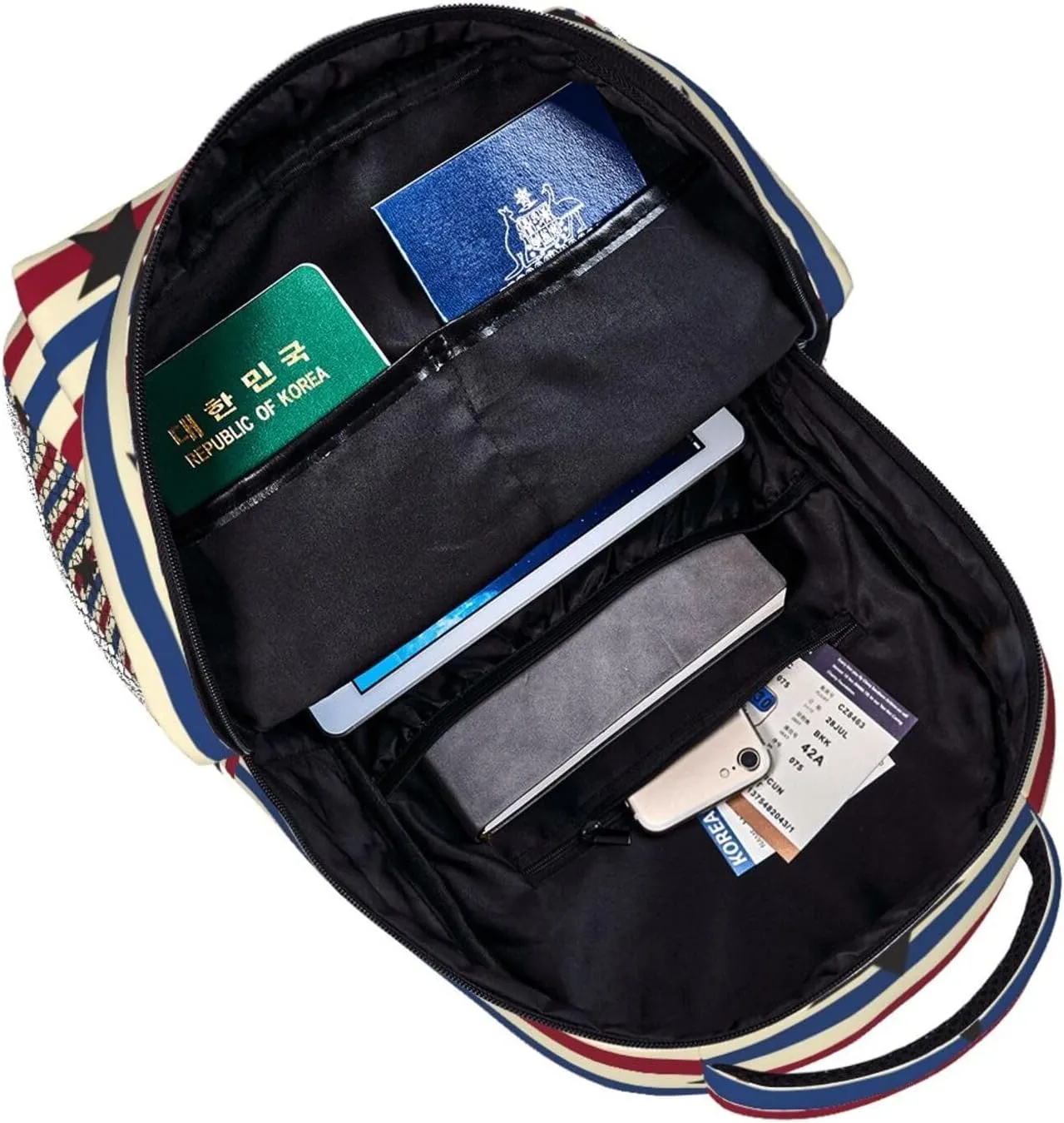 American Flag Stars Backpack Casual Laptop Backpack Double Shoulder Bag Lightweight Backpack For Women Men Travel