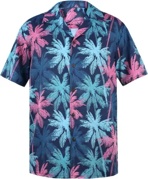 American Trends Hawaiian Shirt for Men Short Sleeve Tropical Beach Shirts Mens Casual Button Down Summer Vacation Wear