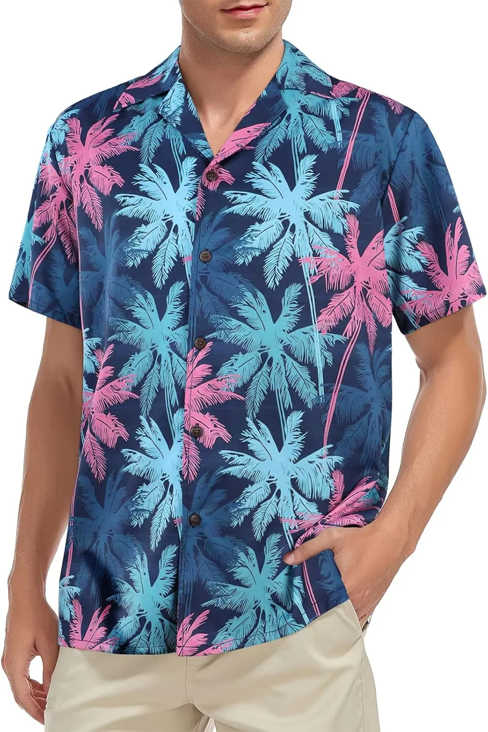 American Trends Hawaiian Shirt for Men Short Sleeve Tropical Beach Shirts Mens Casual Button Down Summer Vacation Wear