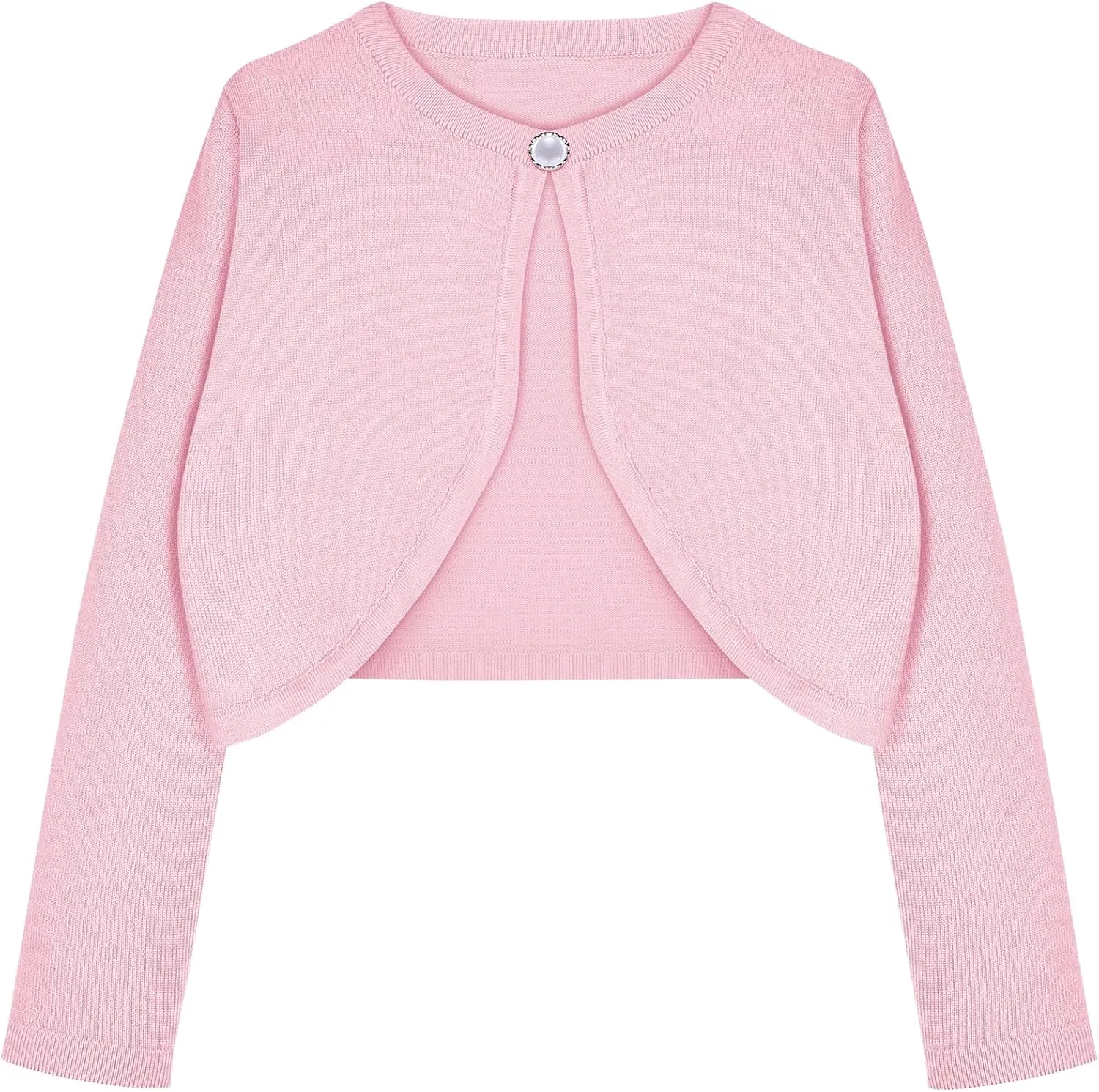 Arshiner Girls Open Front Shrug Cardigan Kids Children Knit Long Sleeve Bolero with Button Closure