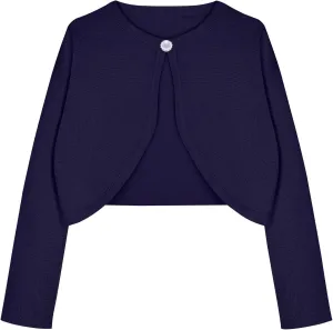 Arshiner Girls Open Front Shrug Cardigan Kids Children Knit Long Sleeve Bolero with Button Closure