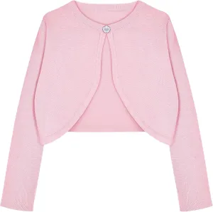 Arshiner Girls Open Front Shrug Cardigan Kids Children Knit Long Sleeve Bolero with Button Closure
