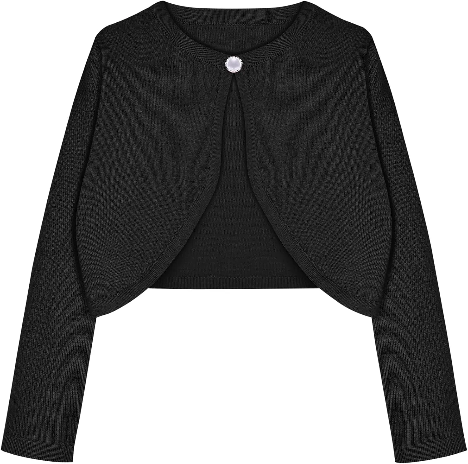 Arshiner Girls Open Front Shrug Cardigan Kids Children Knit Long Sleeve Bolero with Button Closure