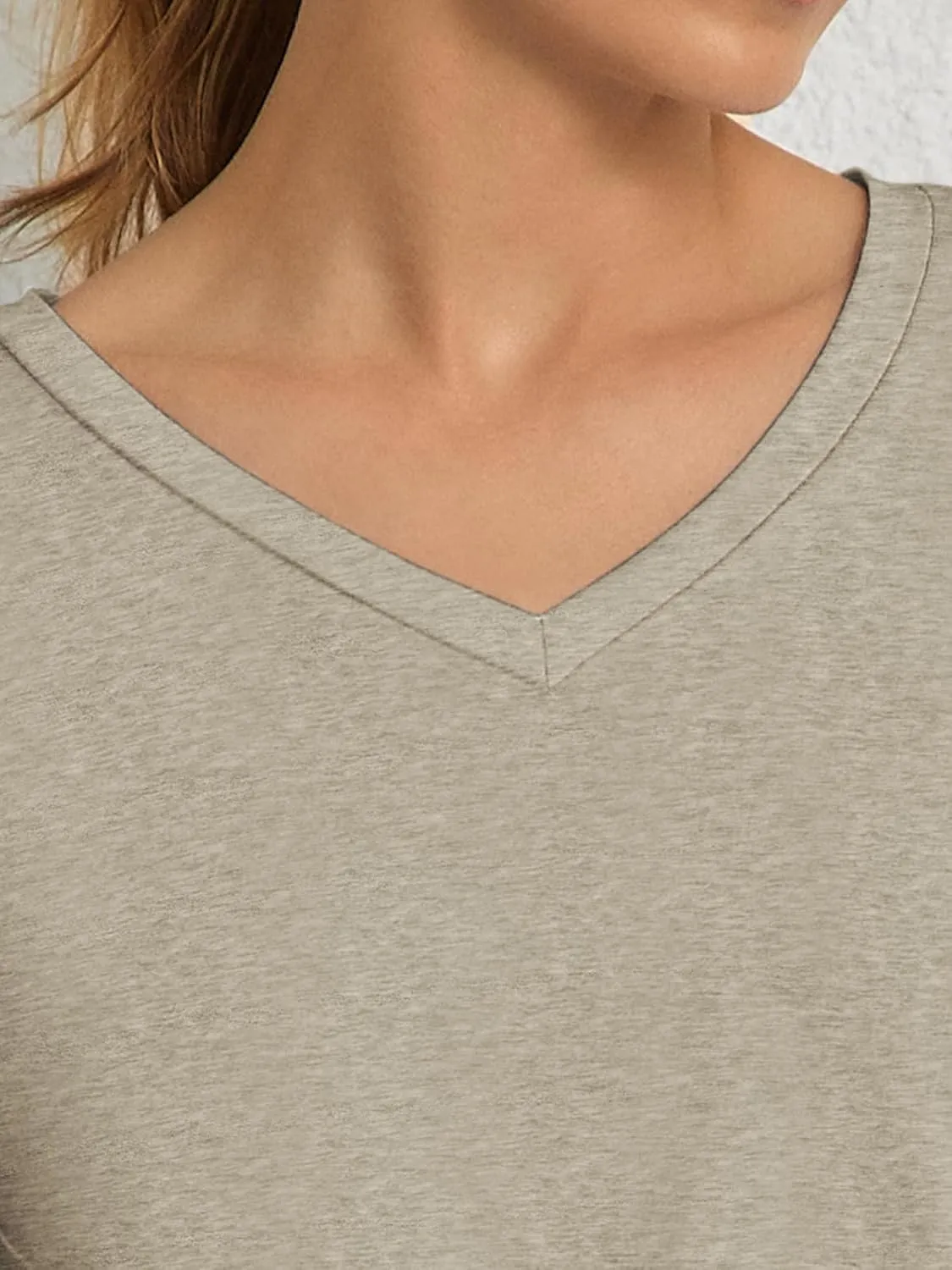 ATHMILE Womens Tops Shirts for Women Short Sleeve V Neck Tee Summer Fashion Trendy Soft Casual Spring Clothes Outfits Beach