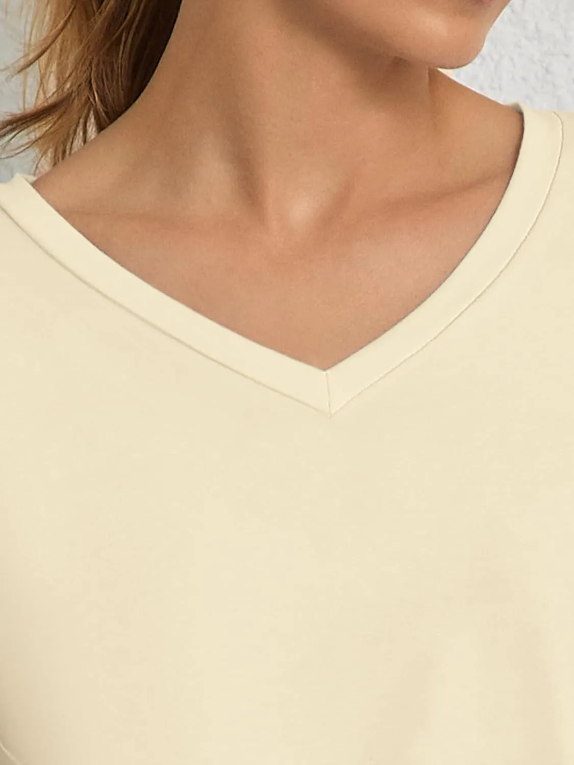 ATHMILE Womens Tops Shirts for Women Short Sleeve V Neck Tee Summer Fashion Trendy Soft Casual Spring Clothes Outfits Beach