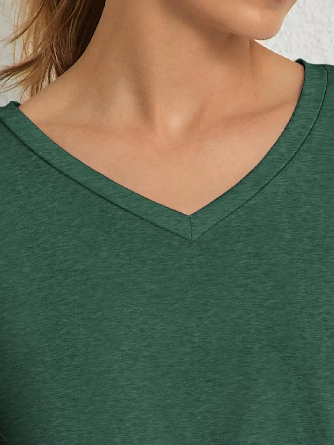 ATHMILE Womens Tops Shirts for Women Short Sleeve V Neck Tee Summer Fashion Trendy Soft Casual Spring Clothes Outfits Beach