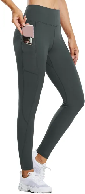 baleaf Women's Fleece Lined Leggings Water Resistant Thermal Winter Warm Tights High Waisted with Pockets Running Gear