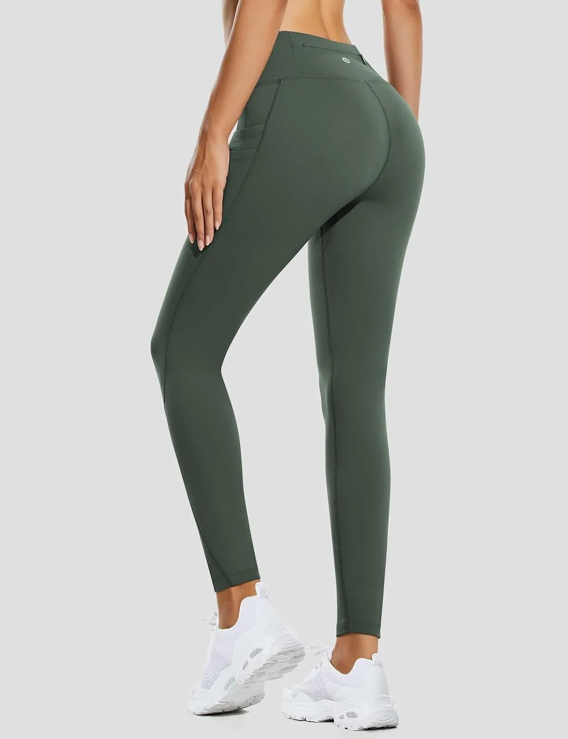 baleaf Women's Fleece Lined Leggings Water Resistant Thermal Winter Warm Tights High Waisted with Pockets Running Gear