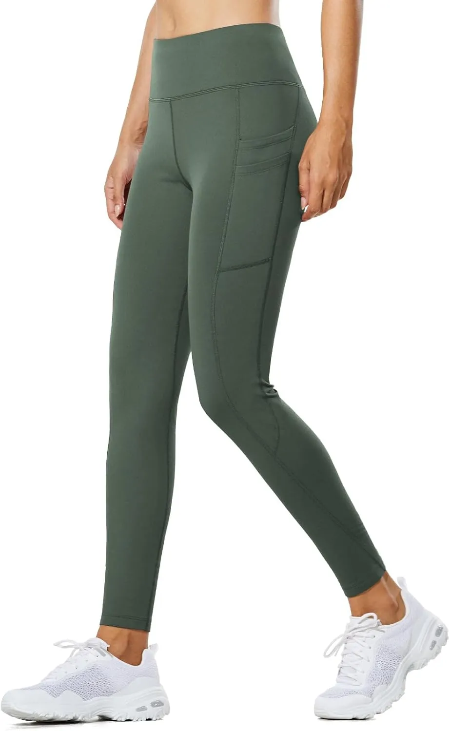 baleaf Women's Fleece Lined Leggings Water Resistant Thermal Winter Warm Tights High Waisted with Pockets Running Gear