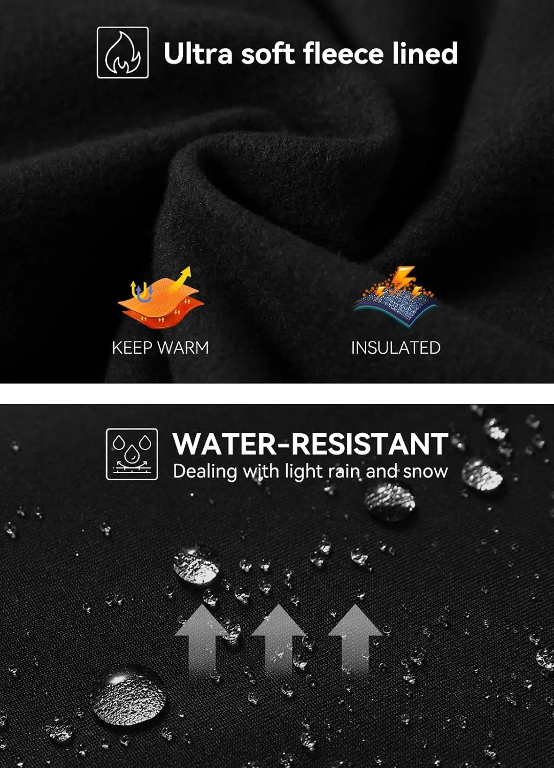 baleaf Women's Fleece Lined Leggings Water Resistant Thermal Winter Warm Tights High Waisted with Pockets Running Gear