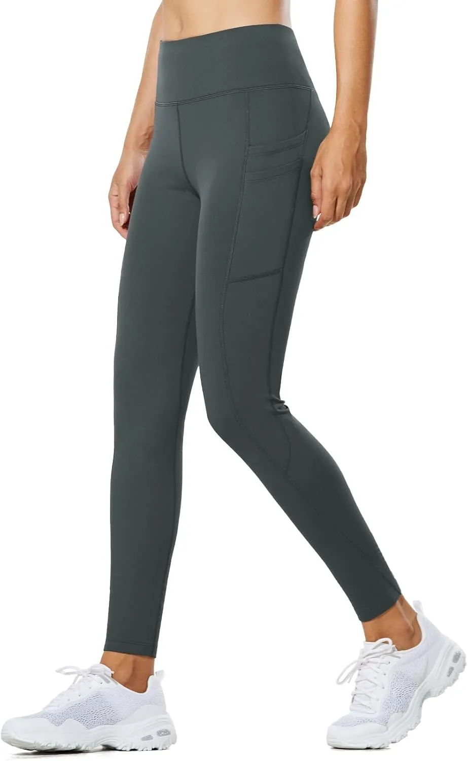 baleaf Women's Fleece Lined Leggings Water Resistant Thermal Winter Warm Tights High Waisted with Pockets Running Gear