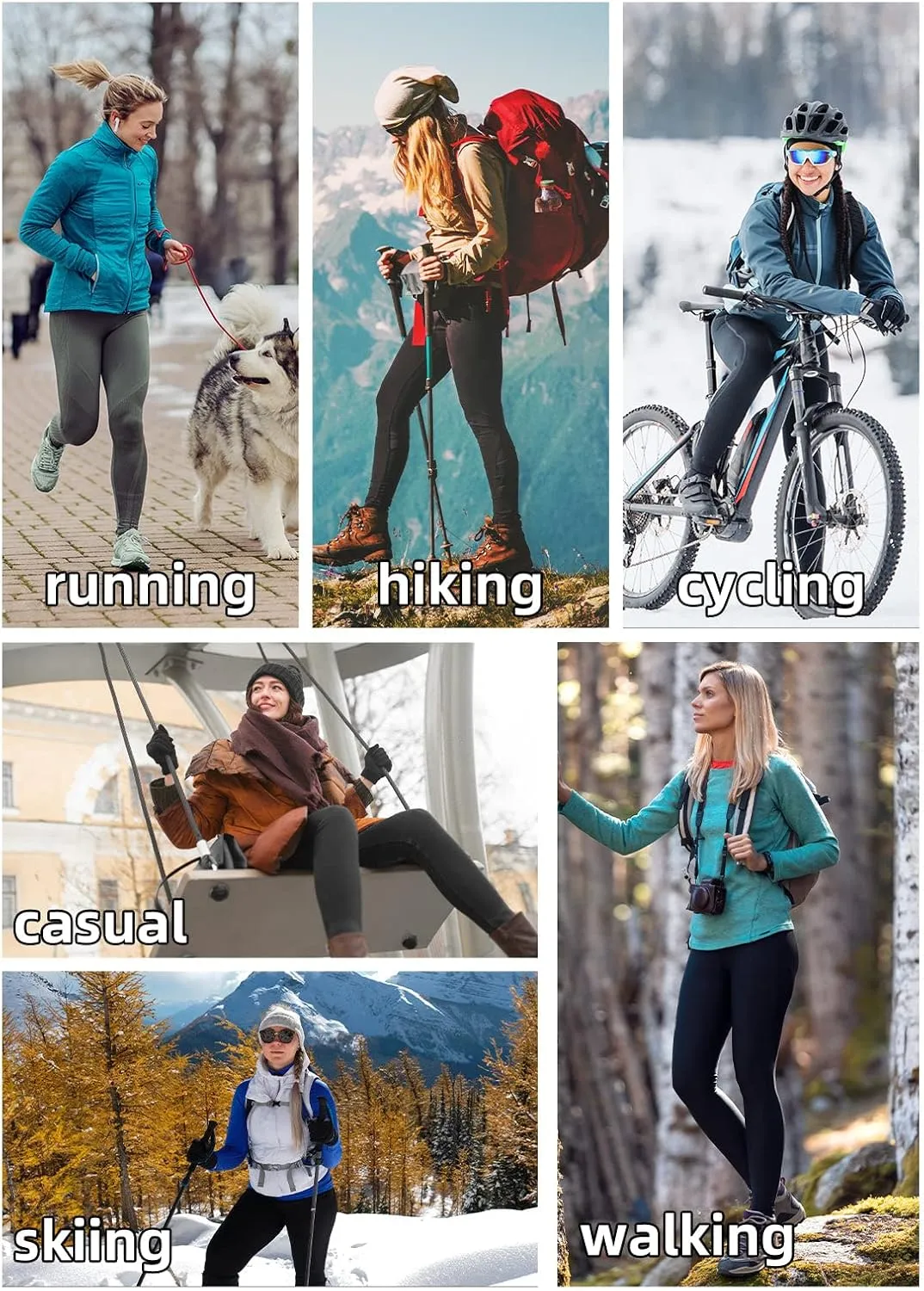 baleaf Women's Fleece Lined Leggings Water Resistant Thermal Winter Warm Tights High Waisted with Pockets Running Gear
