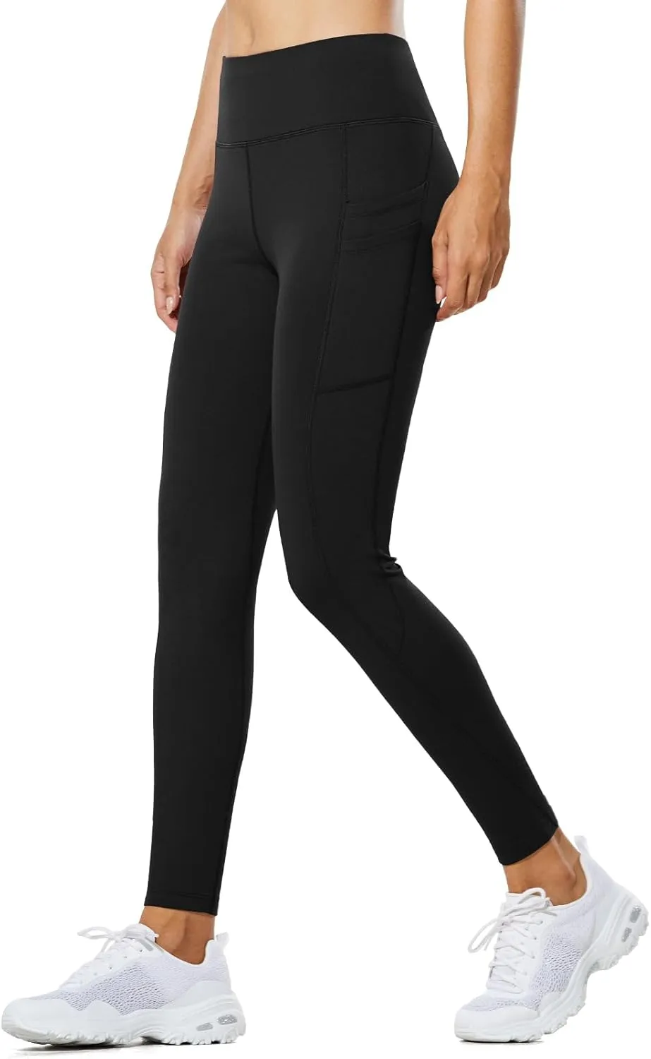 baleaf Women's Fleece Lined Leggings Water Resistant Thermal Winter Warm Tights High Waisted with Pockets Running Gear