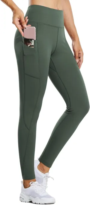 baleaf Women's Fleece Lined Leggings Water Resistant Thermal Winter Warm Tights High Waisted with Pockets Running Gear
