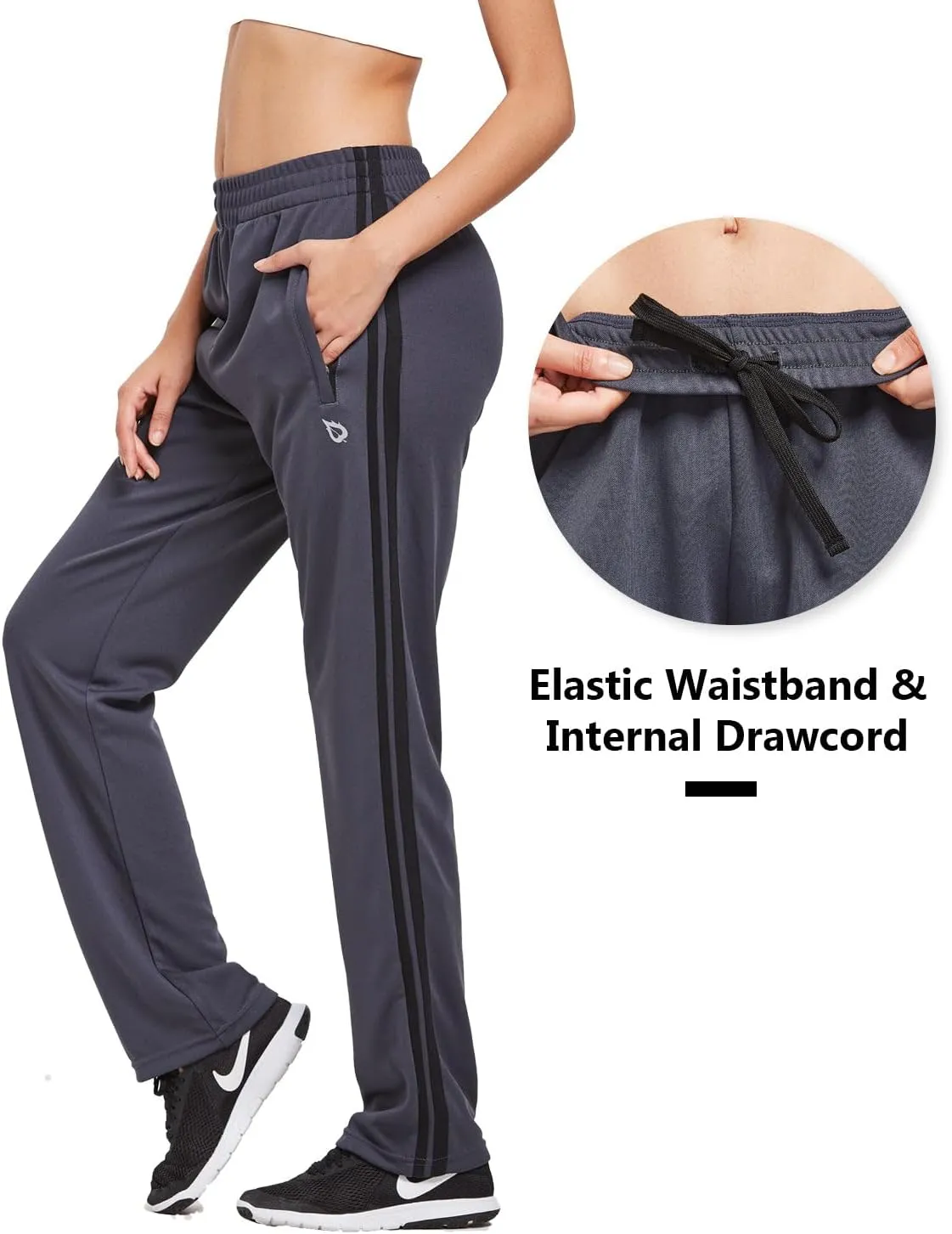 baleaf Women's Track Pants Athletic Jogging Sweatpants Zipper Pockets Warm-Up Sports Running Pants