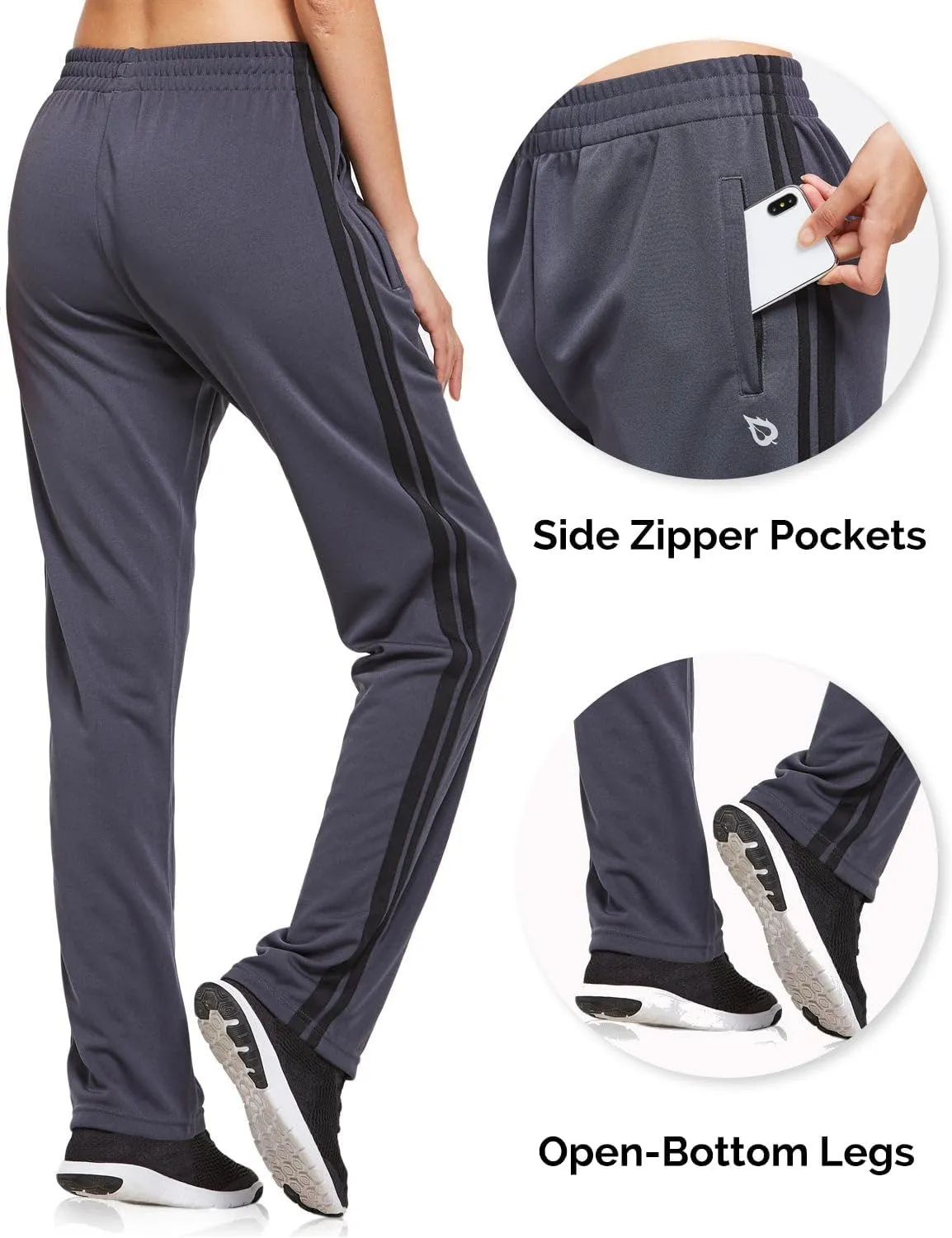baleaf Women's Track Pants Athletic Jogging Sweatpants Zipper Pockets Warm-Up Sports Running Pants