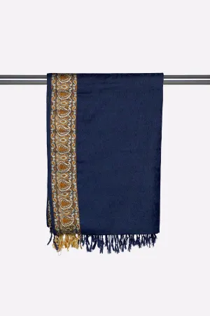 Blue Embroidered Shawl
