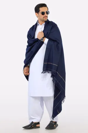 Blue Woolen Men's Shawl