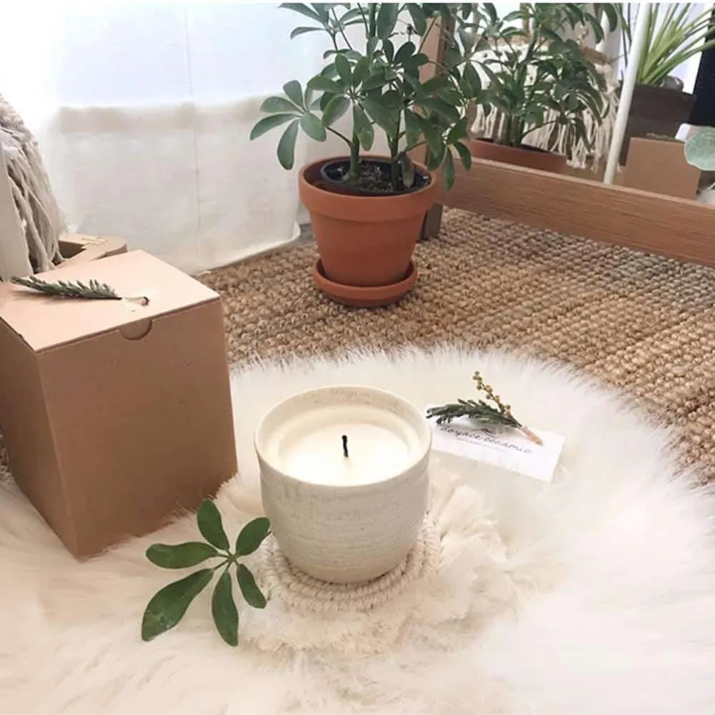 Boho Macrame Coaster in White Color