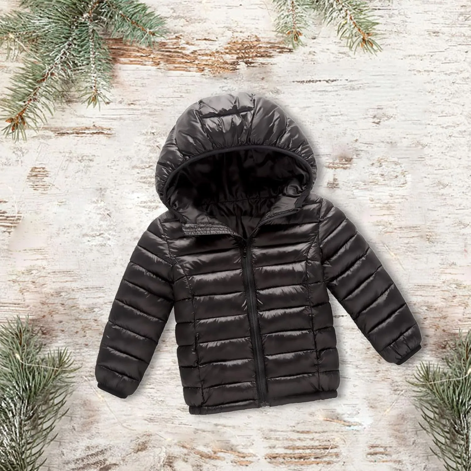 Boys Girls Warm Cotton Padded Hoodie Jacket Children's Zip Long Sleeve Hooded Light Down Coat Fashion Outerwear Outfit