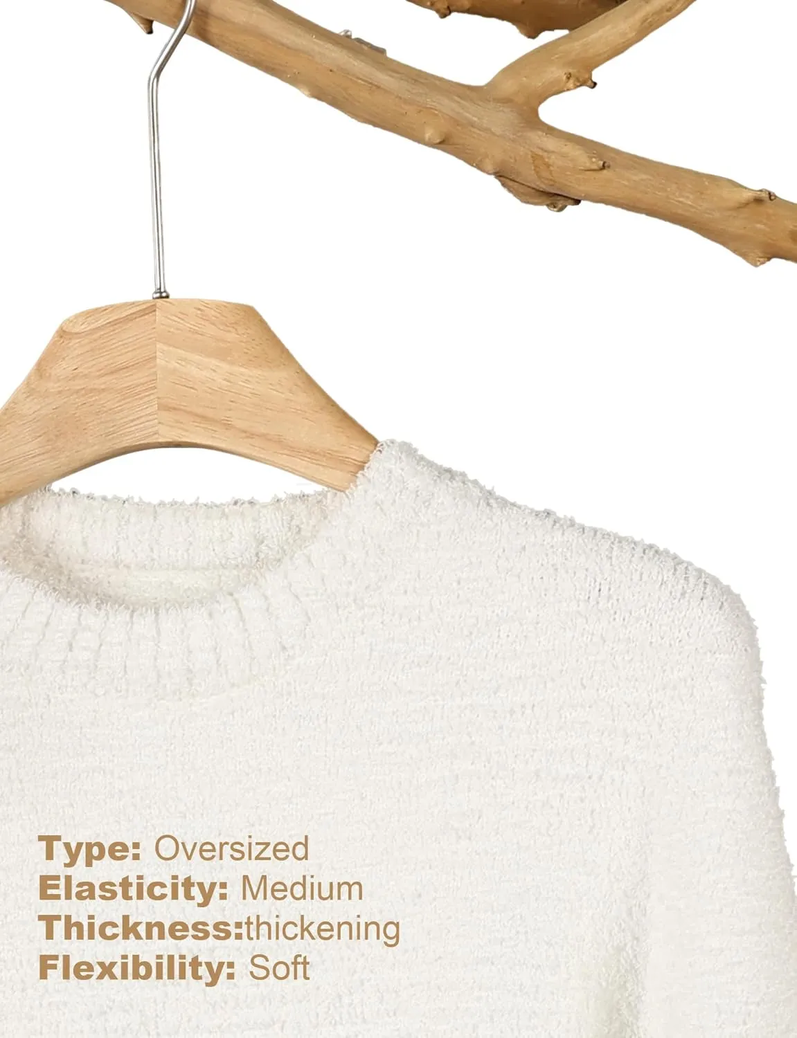 Buauty Womens Oversized Long Sleeve Crewneck Fall Sweaters Chunky Fuzzy Knit Pullover Clothes 2025 Trendy Outfits