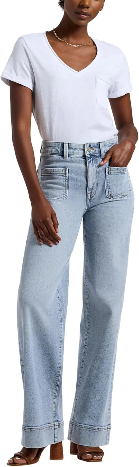 Buffalo David Bitton Women's Addie High Rise Wide Leg Jeans