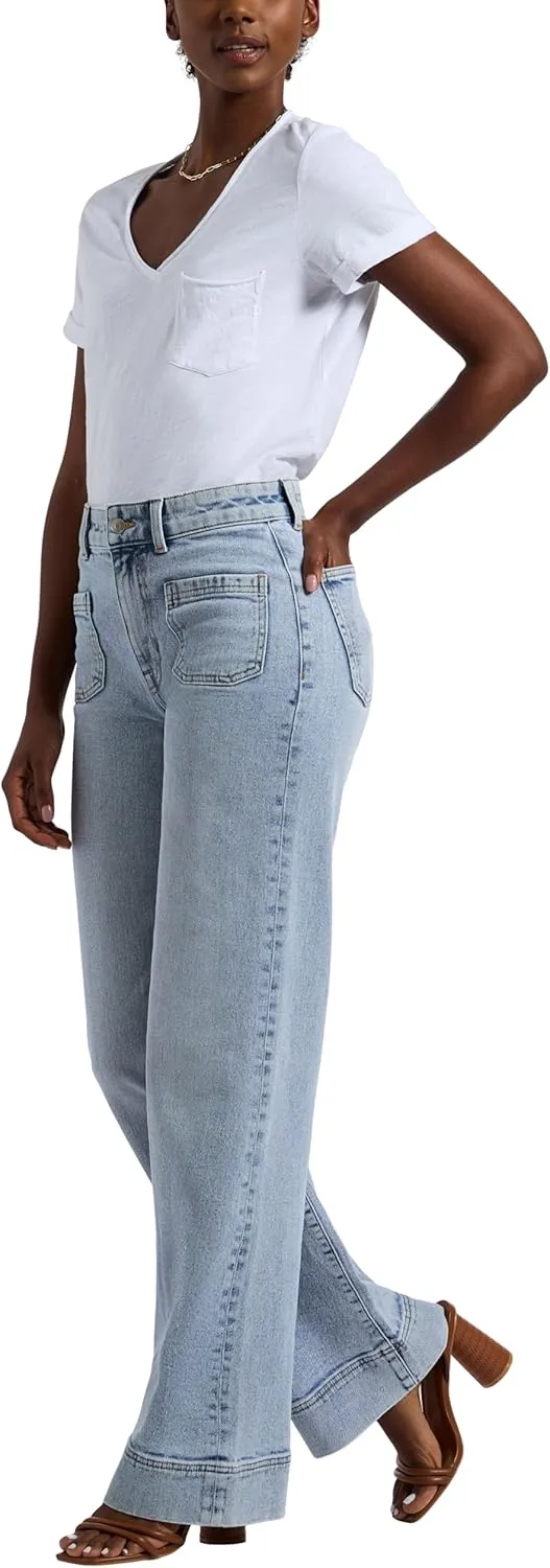 Buffalo David Bitton Women's Addie High Rise Wide Leg Jeans