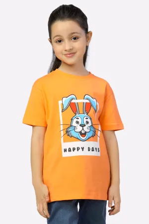 Bunny Printed Girls T-Shirt