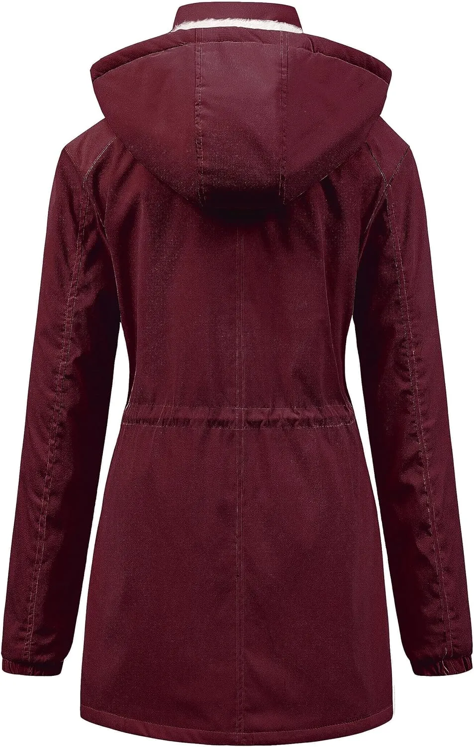 Chrisuno Women's Mid-Length Parka Winter Outerwear Jacket Soft Fleece Warm Snow Coat