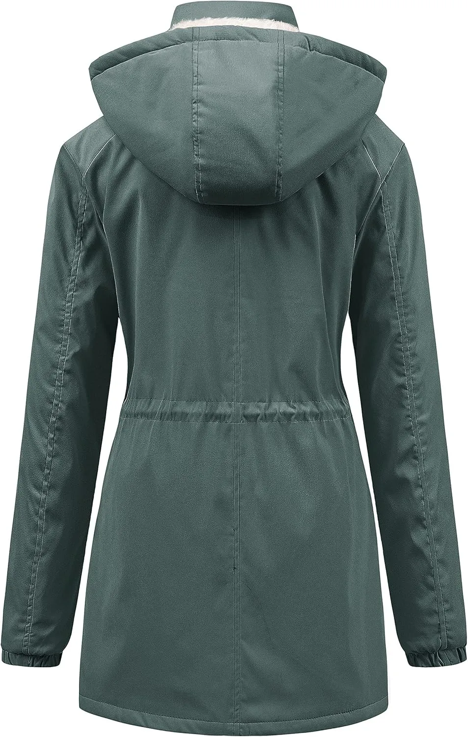 Chrisuno Women's Mid-Length Parka Winter Outerwear Jacket Soft Fleece Warm Snow Coat