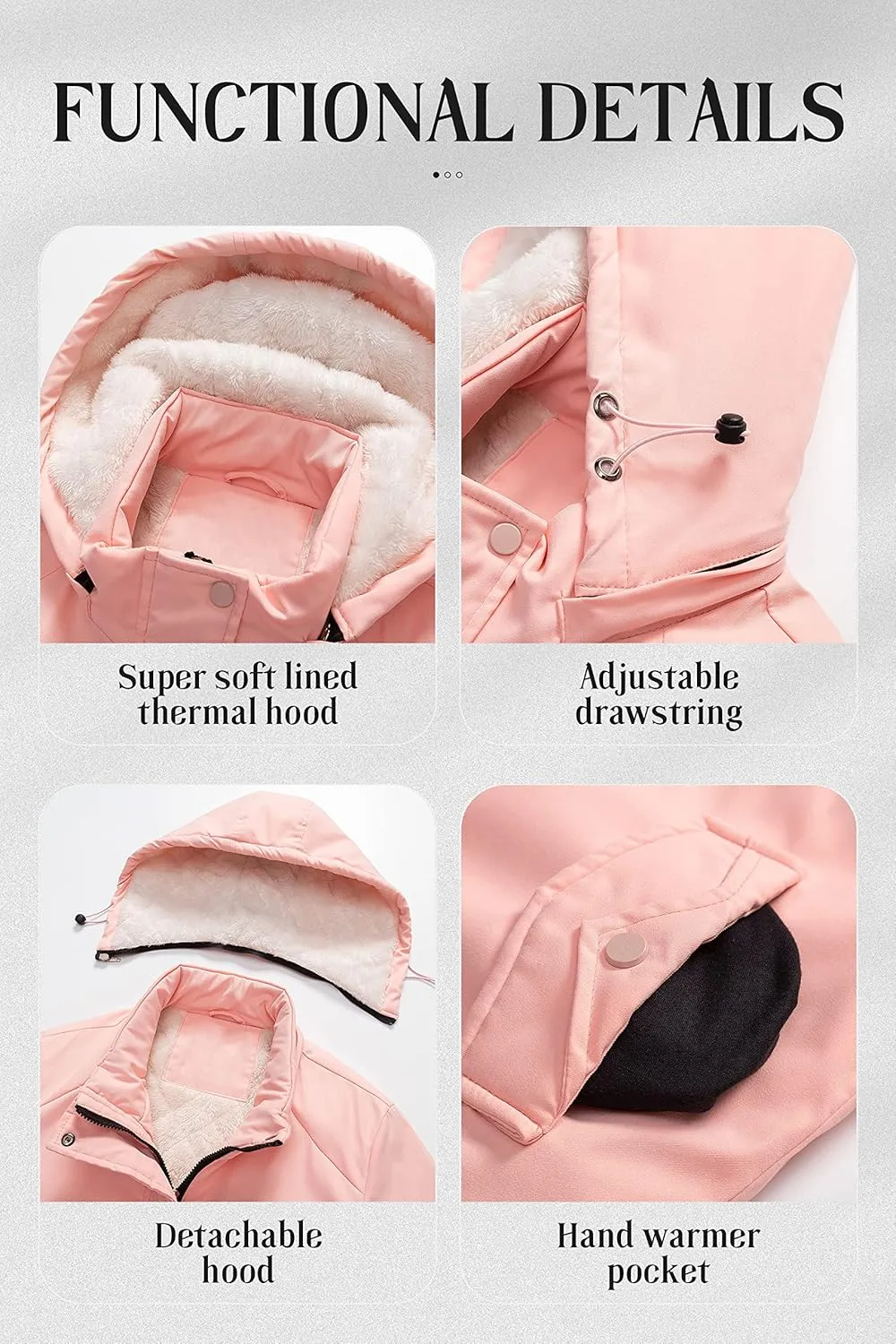 Chrisuno Women's Mid-Length Parka Winter Outerwear Jacket Soft Fleece Warm Snow Coat
