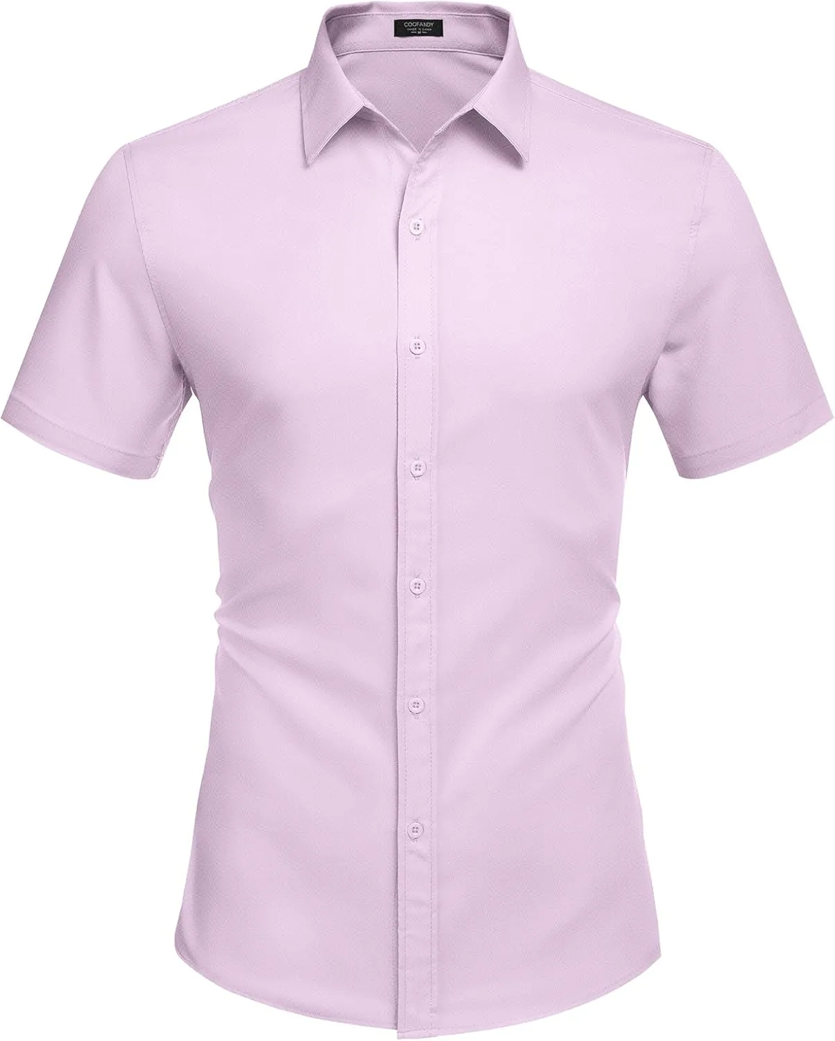 COOFANDY Men's Dress Shirts Short Sleeve Wrinkle Free Business Textured Shirt Casual Button Down Shirts