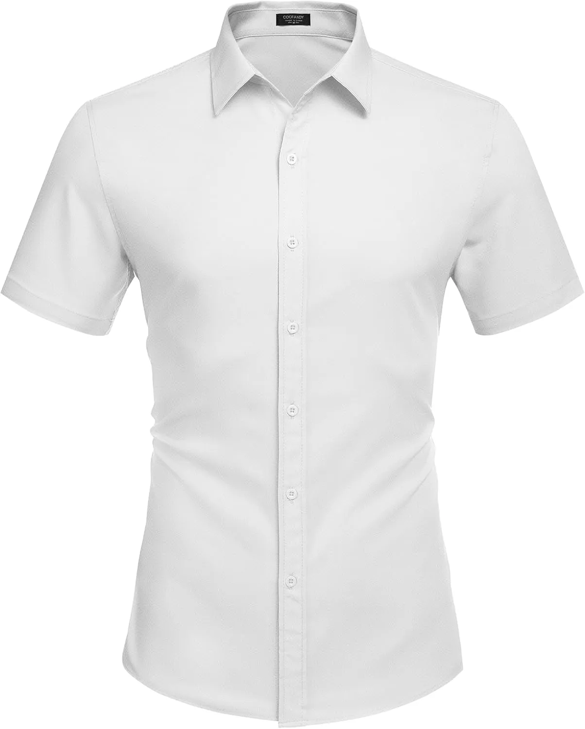 COOFANDY Men's Dress Shirts Short Sleeve Wrinkle Free Business Textured Shirt Casual Button Down Shirts