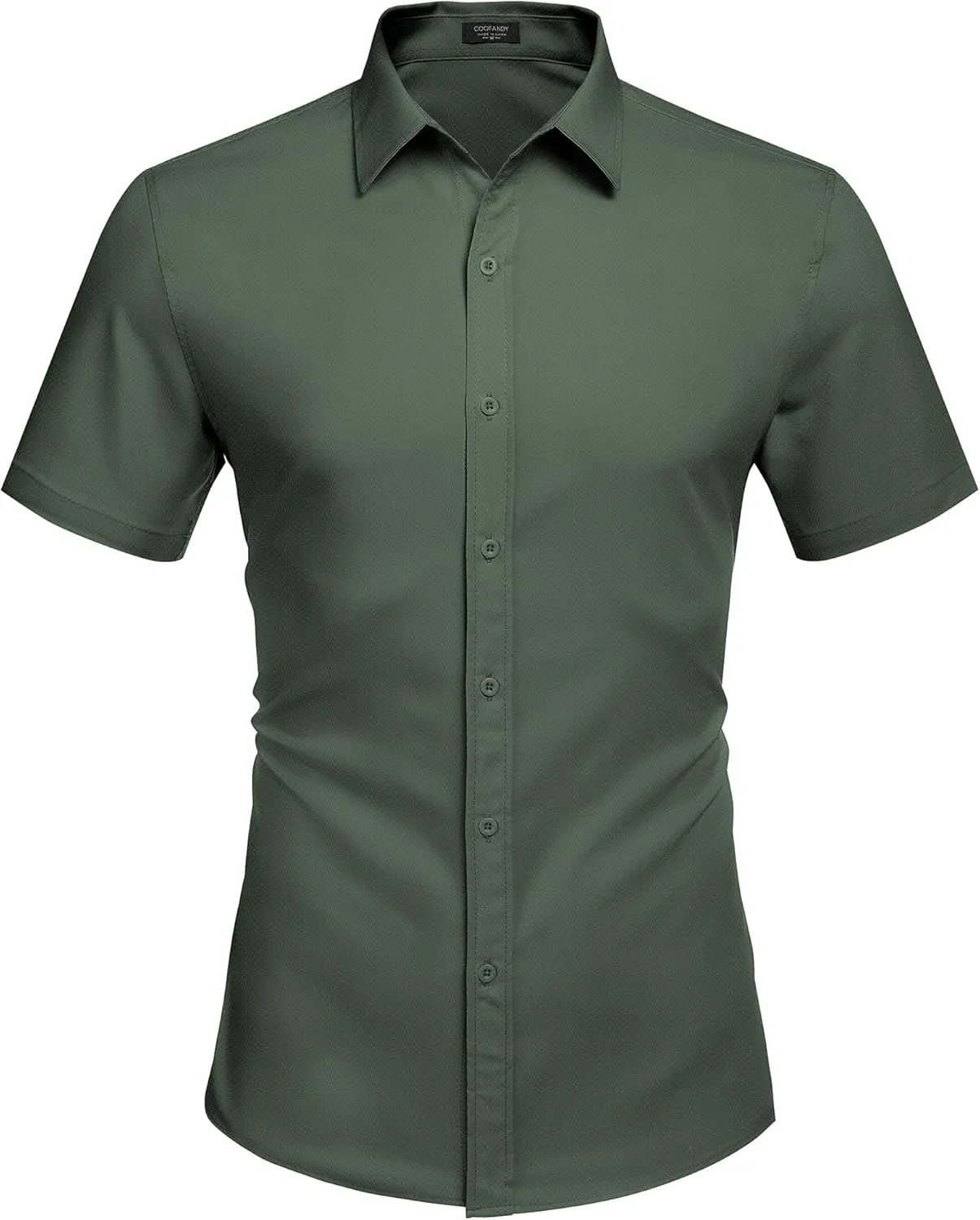COOFANDY Men's Dress Shirts Short Sleeve Wrinkle Free Business Textured Shirt Casual Button Down Shirts