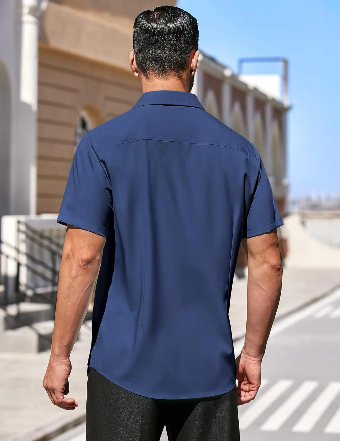 COOFANDY Men's Dress Shirts Short Sleeve Wrinkle Free Business Textured Shirt Casual Button Down Shirts