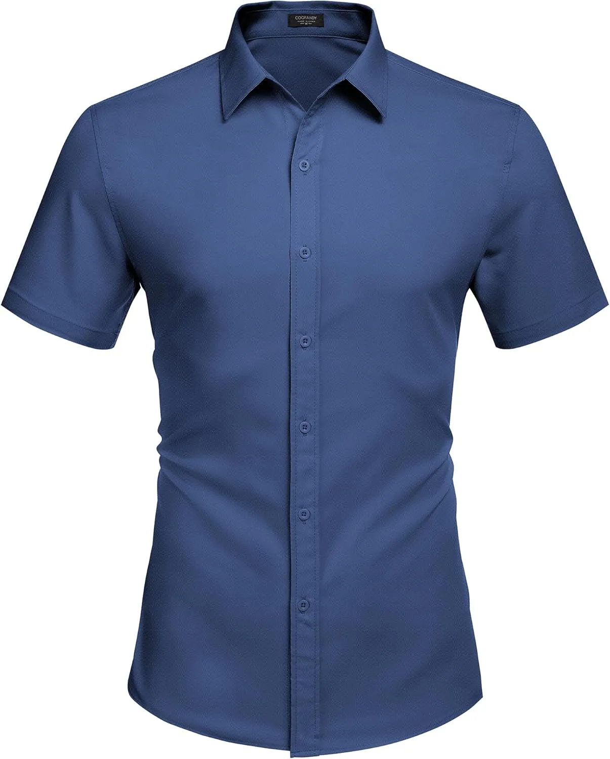 COOFANDY Men's Dress Shirts Short Sleeve Wrinkle Free Business Textured Shirt Casual Button Down Shirts